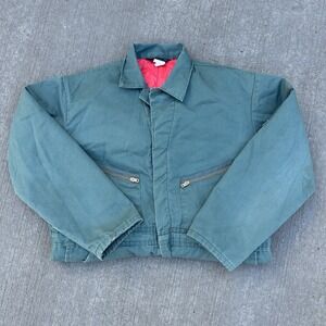 Vintage Coveralls TOPPS Long-Sleeve Hunter Green w/ Red Quilted Interior‎ Lining